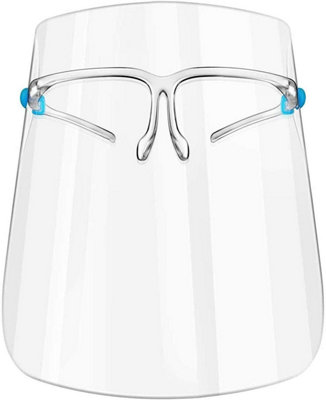 KAV Full Face Protector Shield - Visor with Glasses Frame - Lightweight, Reusable, Anti-Fog and Waterproof Cover (Pack of 12)