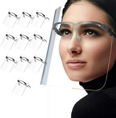 KAV Full Face Protector Shield Visor with Glasses Frame Splash Shield