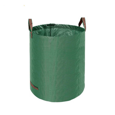 KAV Heavy Duty Garden Waste Bags Large Garden Bag with Handles Waterproof Rubbish Refuse Sacks - Pack of 3 (Green - 400L)