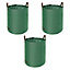 KAV Heavy Duty Garden Waste Bags - Large Garden Bag with Handles - Waterproof Rubbish Refuse Sacks - Pack of 3