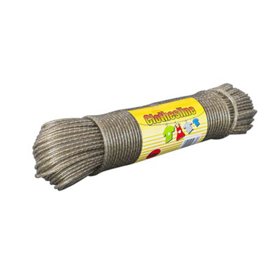 KAV HEAVY DUTY Thick Strong Steel Core Washing Rope Line Brown 30 Meter