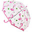 KAV Kids Transparent School Umbrella Boys and Girls - Sweet, Beautiful, Lightweight Design Dome Parasol for Your Child (Flamingo)