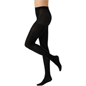 Kav Ladies Thermal Leggings Opaque Fleece Lined Tights for Women -Long Thermal  Winter Leggins S/M/L Sizes - Black (Large)