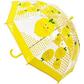KAV Lemon Kids Transparent School Umbrella for Boys and Girls - Beautiful, Lightweight Design Dome Parasol for Your Child