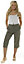 KAV Linen Trousers for Woman Elasticated Casual Pants Flat Front Elastic Back Three Quarters Ladies  Trouser for Ladies (Khaki 12)