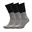KAV Men's 3 Pack Premium Thick Thermal Socks - Heavy Duty Warm Insulated Winter Boot Socks - UK: 7-11 (Grey Pack of 3)