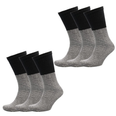 KAV Men's 3 Pack Premium Thick Thermal Socks - Warm Insulated Winter Boot Socks - UK: 7-11 (Grey Pack of 6)