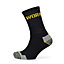 KAV Men's Work Socks-Comfortable, Wicking, Walking, Smart, Durable, Black with Grey and Yellow Contrast, Size-UK 7-11 (Pack of 3)