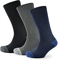 KAV Mens Big Foot Crew Socks - Fully Cushioned Comfort Heavy Duty Extra Thick Heel and Toe Protection Smart UK 11-14 (Pack of 3)