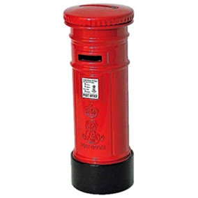 KAV Money Boxes London Post Box, Red Die Cast Money Bank British Phone Booth Piggy Bank United Kingdom Coin (14 cm)