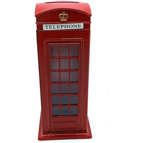KAV Money Boxes London Telephone Box, Red Die Cast Money Bank British Phone Booth Piggy Bank United Kingdom Coin Saver