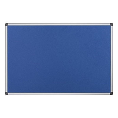 KAV Notice Board Felt - Maya Aluminium Frame Felt Board for Pins or Velcro - Easy Installation Wall Fixing Kit Included -Blue
