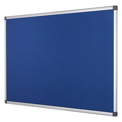 KAV Notice Board Felt - Maya Aluminium Frame Felt Board for Pins or Velcro - Easy Installation Wall Fixing Kit Included -Blue