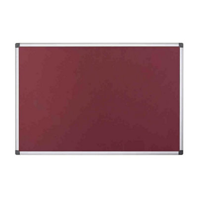 KAV Notice Board Felt - Maya Aluminium Frame Felt Board for Pins or Velcro - Easy Installation Wall Fixing Kit Included - Burgandy