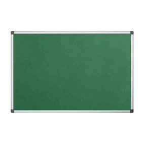 KAV Notice Board Felt - Maya Aluminium Frame Felt Board for Pins or Velcro - Easy Installation Wall Fixing Kit Included - (Green)