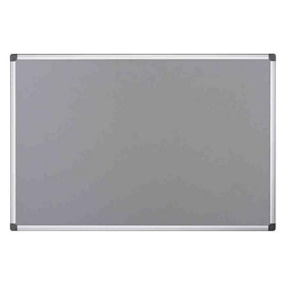 KAV Notice Board Felt - Maya Aluminium Frame Felt Board for Pins or Velcro - Easy Installation Wall Fixing Kit Included - (Grey)