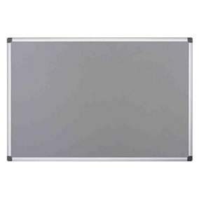 KAV Notice Board Felt - Maya Aluminium Frame Felt Board for Pins or Velcro - Easy Installation Wall Fixing Kit Included - (Grey)