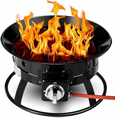 KAV Outdoor Gas Fire Pit Bowl - Portable LPG Patio Heater with Hose, Lava  and Base - Lightweight Clean and Smokeless Campfire | DIY at Bu0026Q