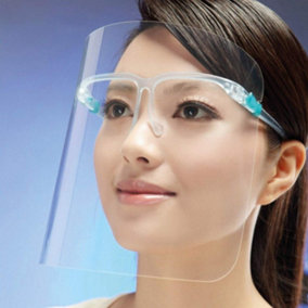 KAV PACK OF 10 Full Face Protector Shield Visor with Glasses Frame Light Weight Splash Shield