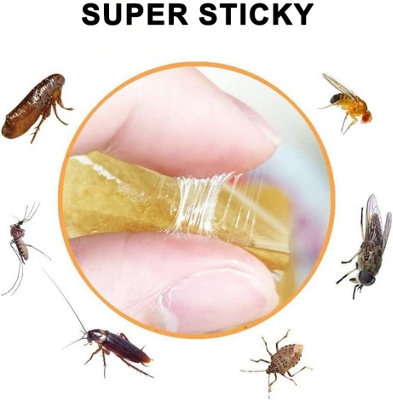 KAV Pack of 16 Sticky Fly Catchers Effective Indoor and Outdoor Fly Trap for Bugs, Flies, Moths - Powerful Sticky Glue Paper Trap