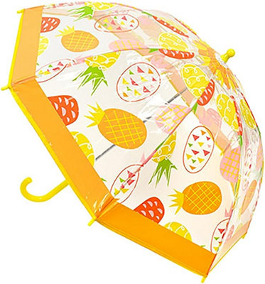 KAV Pineapple Kids Transparent School Umbrella for Boys and Girls - Beautiful, Lightweight Design Dome Parasol