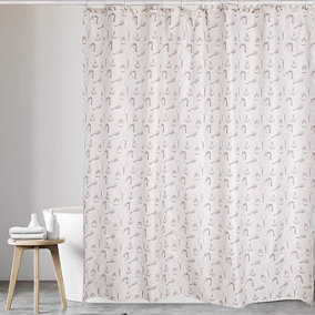 KAV Polyester Fabric Shower Curtain Bath Curtain Mould and Mildew Resistant Curtain with Water resistant - Cream, 180x180 cm