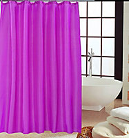 KAV - Polyester fabric Shower Mould and Mildew Resistant Curtain 180 x 180 cm (71 x 71 Inch) Fuschia/Hot Pink Matching Hooks