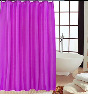 KAV - Polyester fabric Shower Mould and Mildew Resistant Curtain 180 x 180 cm (71 x 71 Inch) Fuschia/Hot Pink Matching Hooks Price Comparisons | Compare The Build
