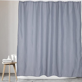 Neel Blue Shower Curtain Liner, Mould & Mildew Resistant With 12 Curtain  Hooks, 180cm x 180cm - Clear With Bottom Magnet