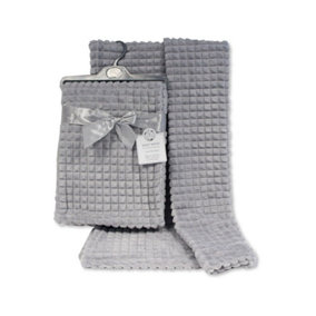 KAV Premium Fleece Baby Wrap Blanket - All-Season Comfort, Sustainable and Breathable, for Newborns, Infants, and Babies (Grey)