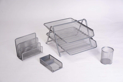 KAV Premium Mesh Office Set of 5 PCS - 2/3 Tier Letter, Paper Tray ...