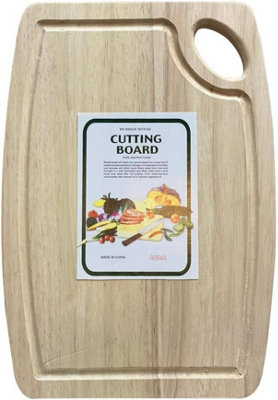 KAV Rubber Bamboo Organic Wood Cutting Board for Kitchen-Thick Chopping Board for Vegetable, Meat, Cheese (Large- 35x25 cm)