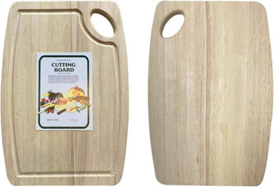 KAV Rubber Bamboo Organic Wood Cutting Board for Kitchen-Thick Chopping Board for Vegetable, Meat, Cheese (Medium- 33x23 cm)