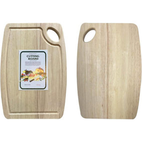 KAV Rubber Bamboo Organic Wood Cutting Board for Kitchen-Thick Chopping Board for Vegetable, Meat, Cheese (Medium- 33x23 cm)