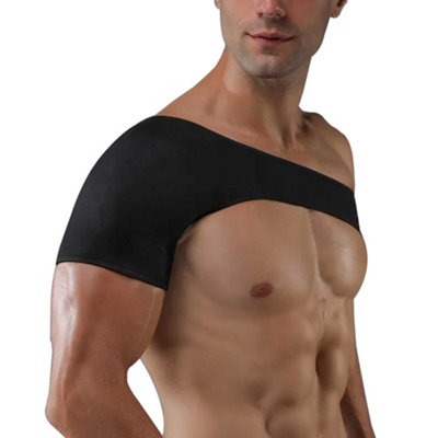 KAV Shoulder Brace - Neoprene Material, Adjustable and Comfortable Pain Relief, One Size Fits All, SGS Certified, Black Colour