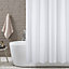 KAV Shower Curtain Fabric Water Proof Extra Full Bath Coverage 220X180 100% Polyester Weighted Hem (Plain White)