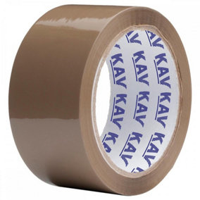 KAV Strong Adhesive Brown Packaging Tape - 48MM x 66M Rolls for Secure Box Sealing, Parcel Tape with Improved Formula (1)