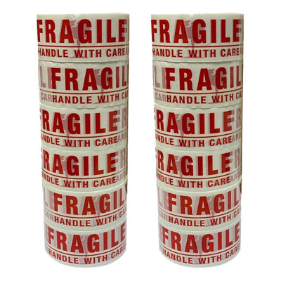 KAV Strong Adhesive Fragile Packaging Tape - 48MM x 66M Rolls for Secure Box Sealing, Parcel Tape with Improved Formula