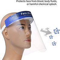KAV Transparent Safety Face Shield Full Protection Cap Wide Visor Easy to Clean Protective Film MUST Be Peeled Off (6)