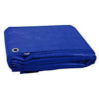 KAV Universal 120 GSM Tarpaulin Waterproof Heavy Duty Cover Sheet for Garden Furniture- 18x24 ft (5.5x7.3 m), Blue