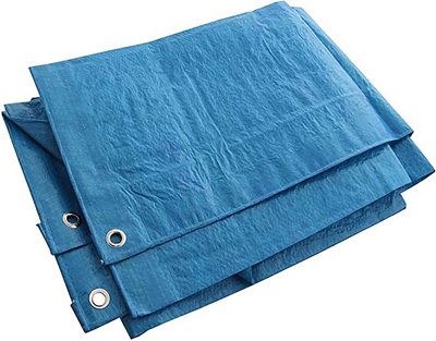 KAV Universal Premium Cover 120 GSM Tarpaulin Waterproof Heavy Duty 12x18 ft Pool, Car, Truck- Blue, 3.66 x 5.49 m