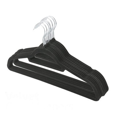 KAV Velvet Hangers For Coat, Clothes, Trouser, Dress  Non Slip, Slim, Space Saving Hanger For Home, Black Hanger 20