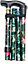 KAV Walking Stick, Easy Adjustable Height Folding Extendable Walking Cane, Lightweight and Durable  Walking Stick(Green Flower)