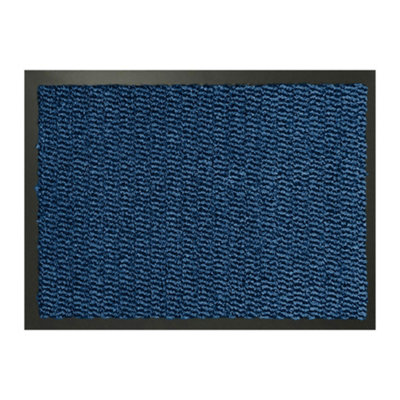 KAV Washable Door Mat Dirt Trapper Durable Non-Slip Barrier Mats Perfect Dust Absorbent Rug(40x60)cm, (1.31x1.97)Ft Blue/Black