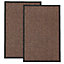 KAV Washable Door Mat Dirt Trapper Durable Non-Slip Barrier Mats Perfect Dust Absorbent Rug(40x60)cm, (1.31x1.97)Ft Brown/Black