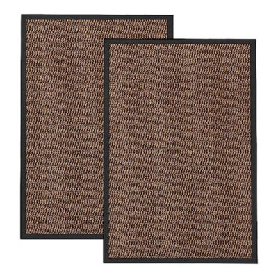 KAV Washable Door Mat Dirt Trapper Durable Non-Slip Barrier Mats Perfect Dust Absorbent Rug(40x60)cm, (1.31x1.97)Ft Brown