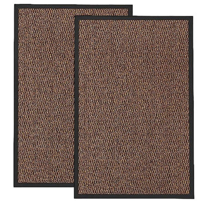 KAV Washable Door Mat Dirt Trapper Durable Non-Slip Barrier Mats Perfect Dust Absorbent Rug(60x90)cm, (1.97x2.95)Ft - Brown