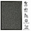 KAV Washable Door Mat Dirt Trapper Durable Non-Slip Barrier Mats Perfect Dust Absorbent Rug(60x90)cm, (1.97x2.95)Ft - Gray
