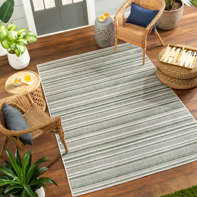 KAVITA In- & Outdoor Global Moss Green Area Rug 130 x 180 cm
