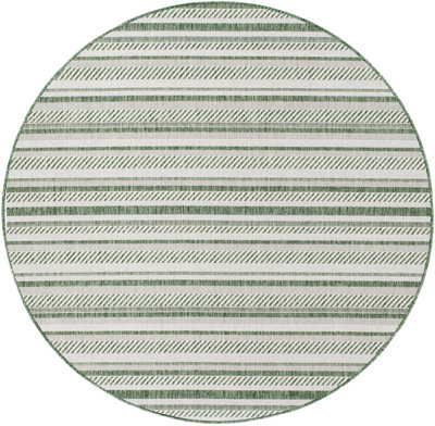 KAVITA Round In- & Outdoor Global Moss Green Area Rug 160 x 160 cm